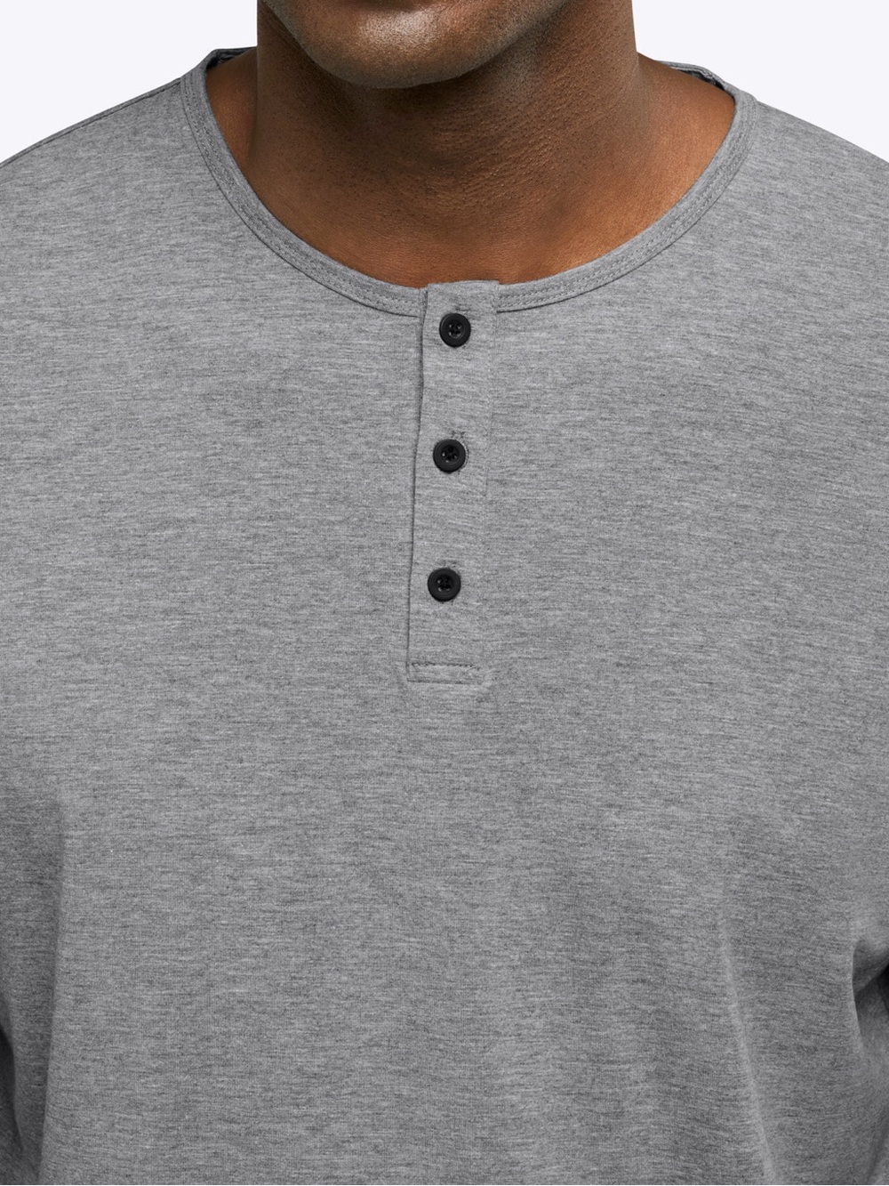 CUTS AO Henley Curve-Hem - M Heather Grey - Picture 5 of 6